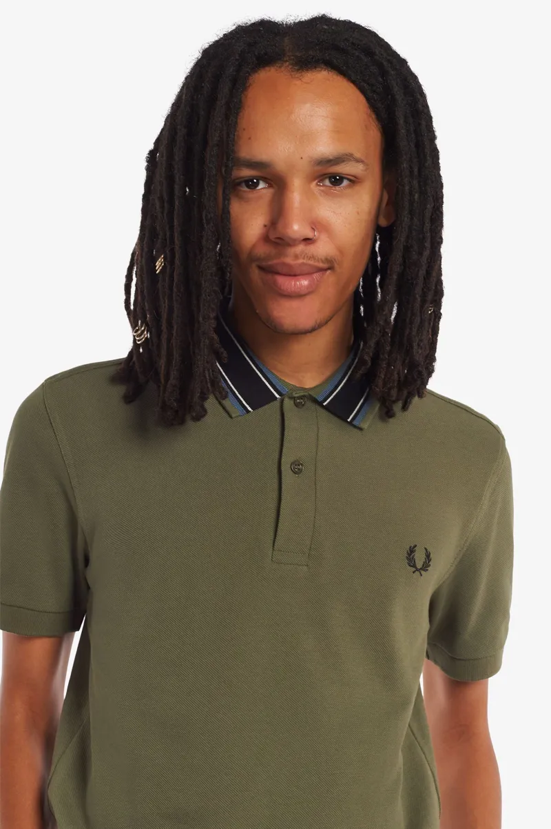 Fred Perry M3614-B57 Medal Stripe Polo T-shirt Military Green-4