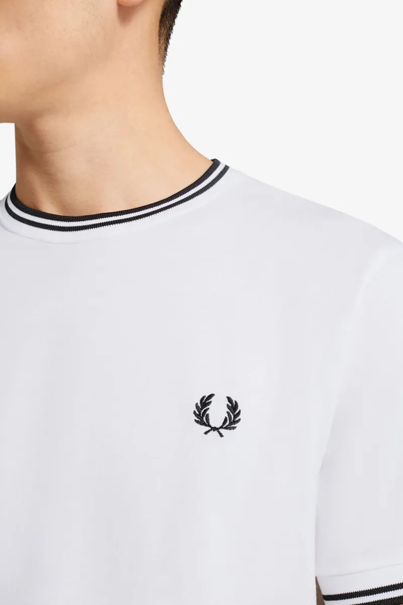 Fred Perry Twin Tipped T-shirt White / Black / Black -5