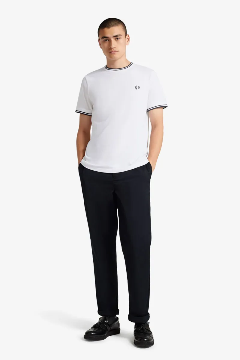 Fred Perry Twin Tipped T-shirt White / Black / Black -3
