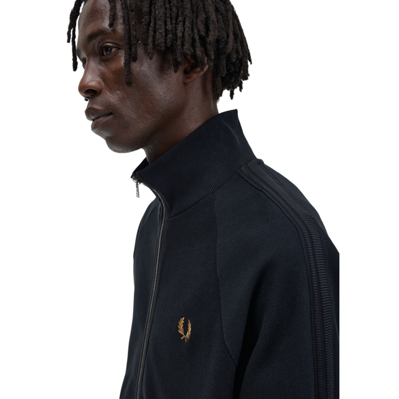 Fred Perry Knitted Tape Track Top Black-2