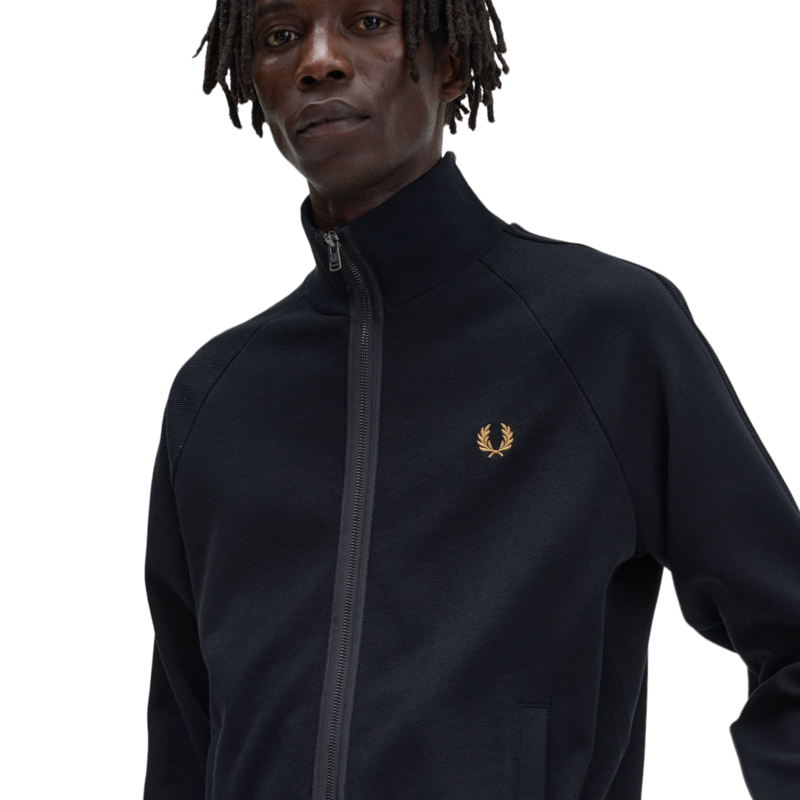 Fred Perry Knitted Tape Track Top Black-1