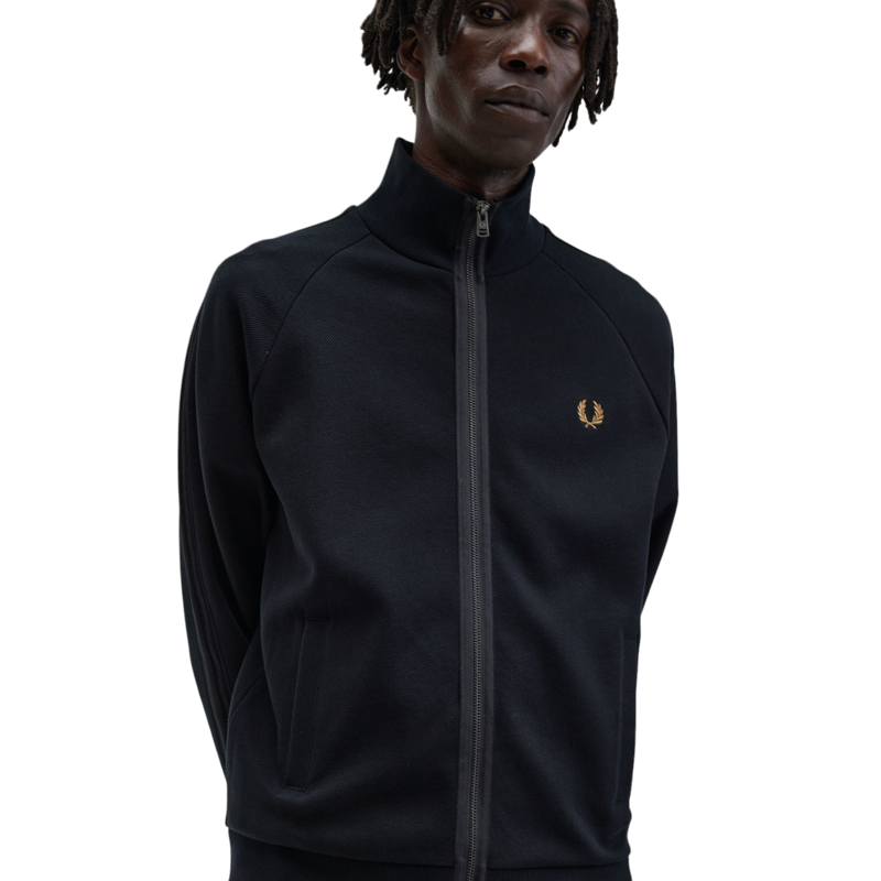 Fred Perry Knitted Tape Track Top Black-3