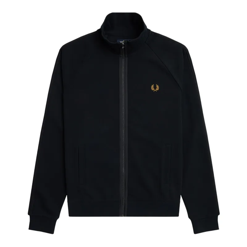 Fred Perry Knitted Tape Track Top Black