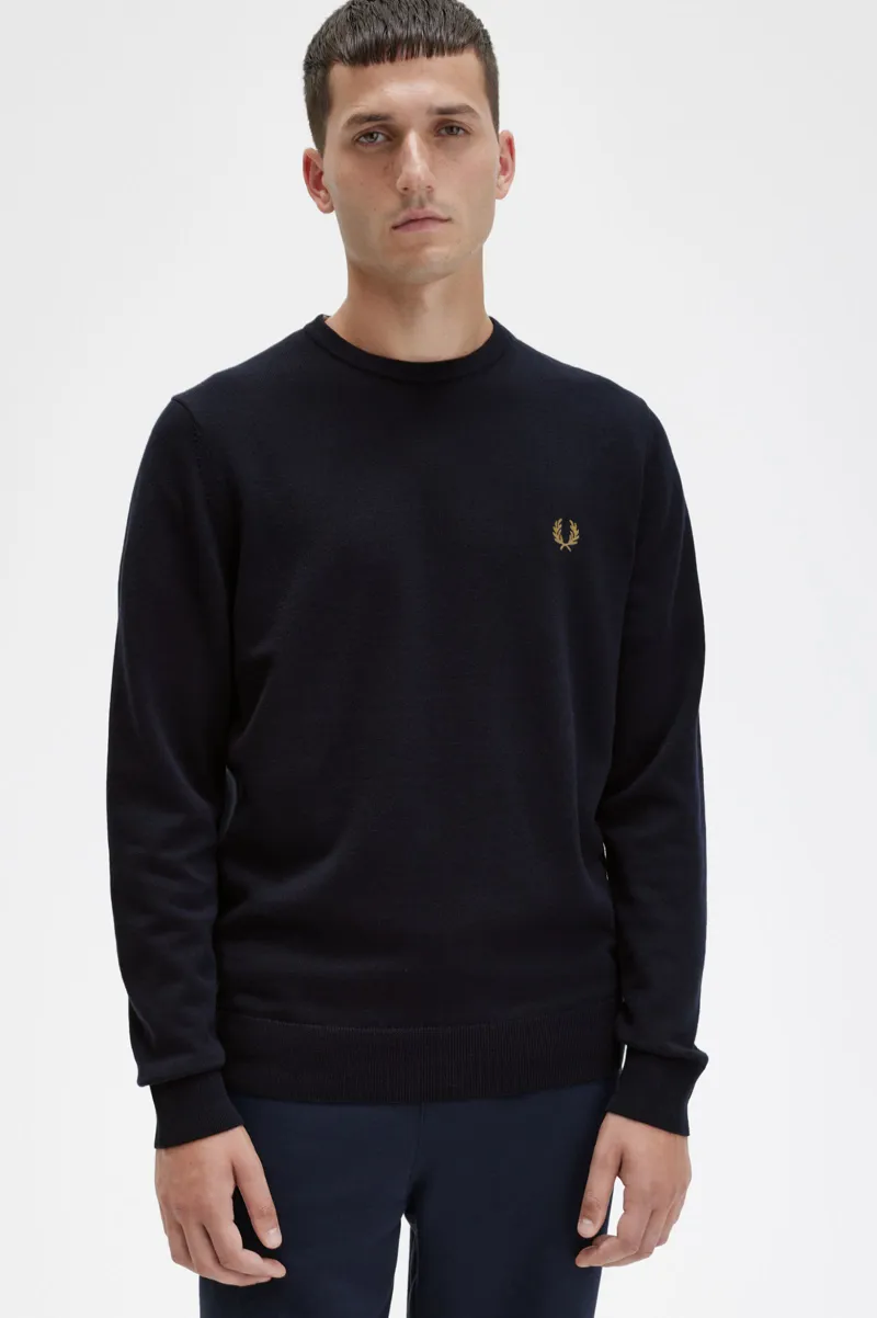 Fred Perry Classic Crew Neck Jumper Navy XL ONLY LAST ONE-2