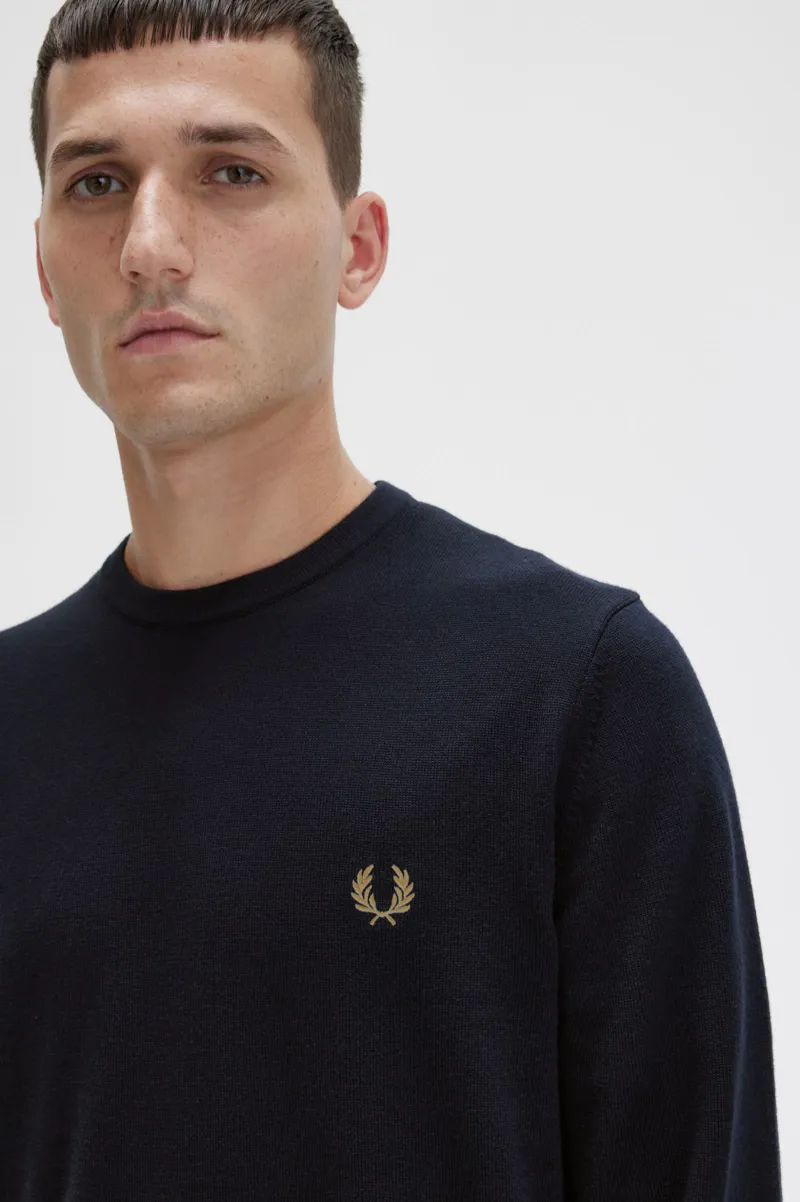Fred Perry Classic Crew Neck Jumper Navy XL ONLY LAST ONE-4