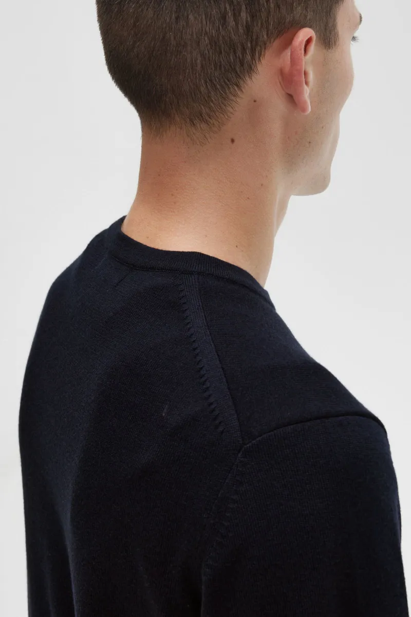 Fred Perry Classic Crew Neck Jumper Navy XL ONLY LAST ONE-5