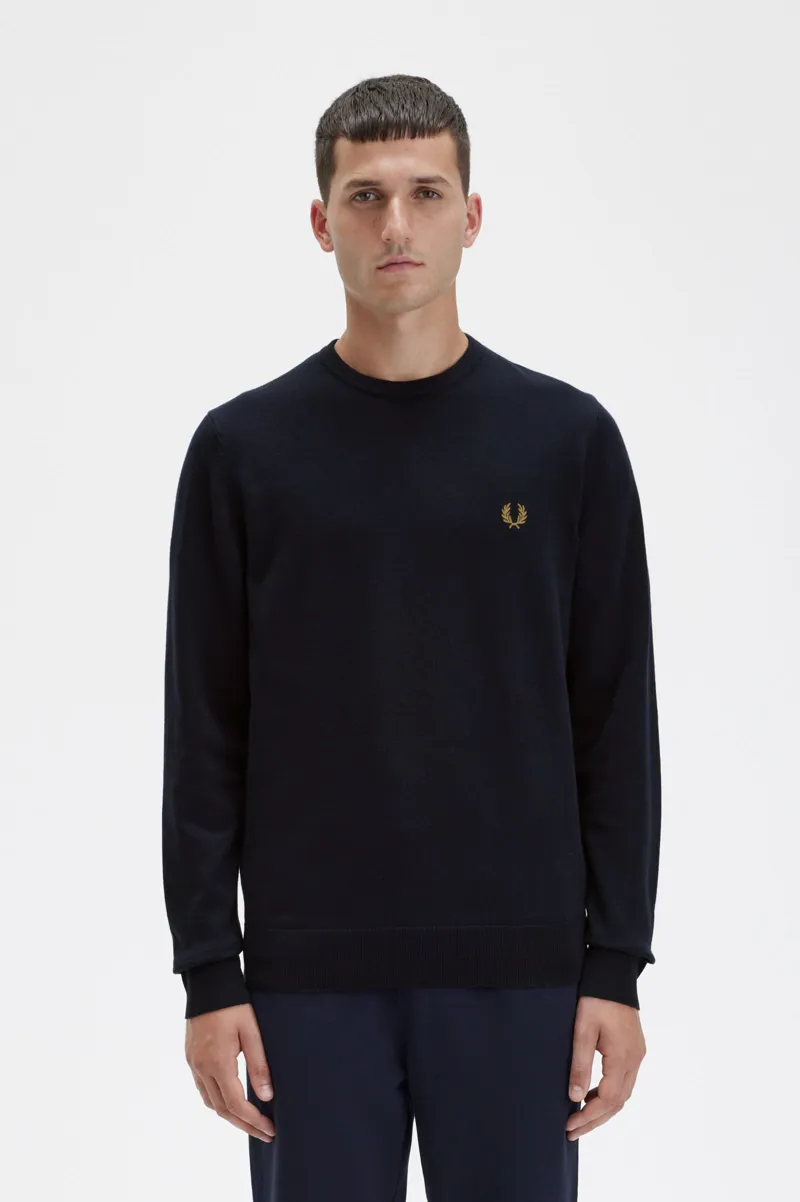Fred Perry Classic Crew Neck Jumper Navy XL ONLY LAST ONE-3