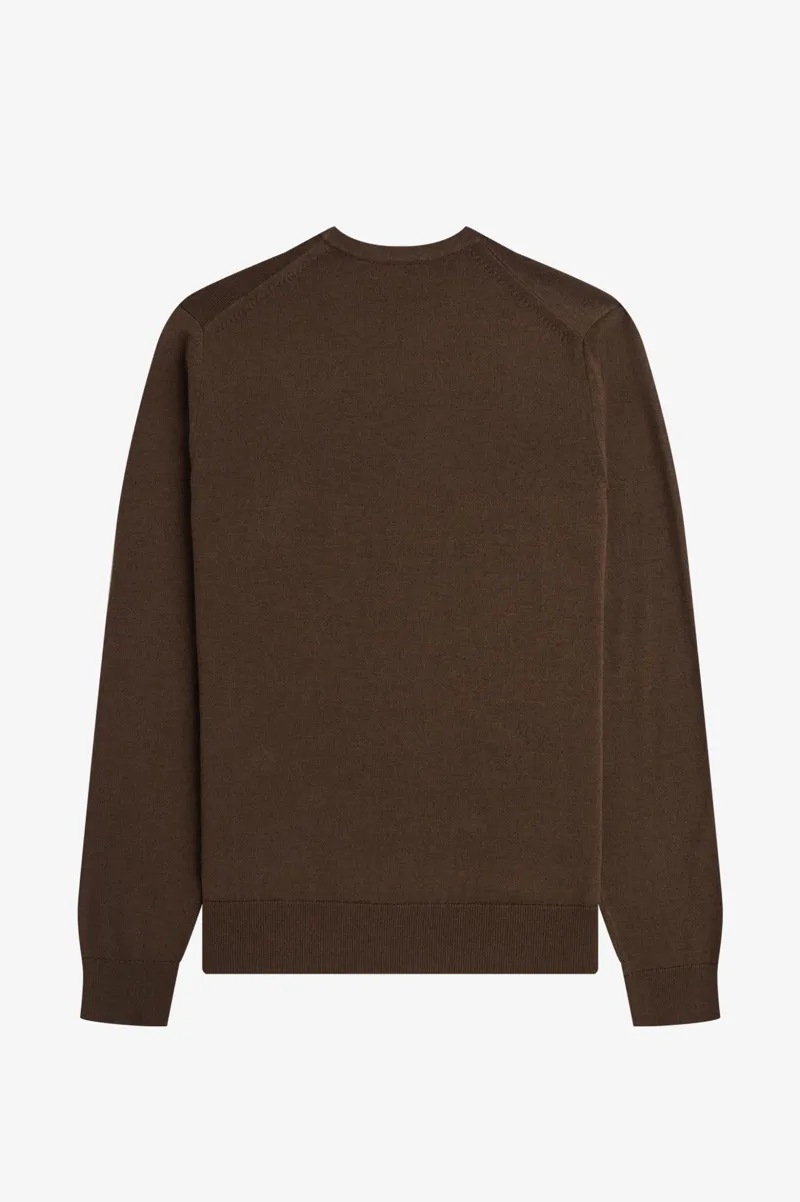 Fred Perry Classic Crew Neck Jumper Burnt Tobacco XXL ONLY-5