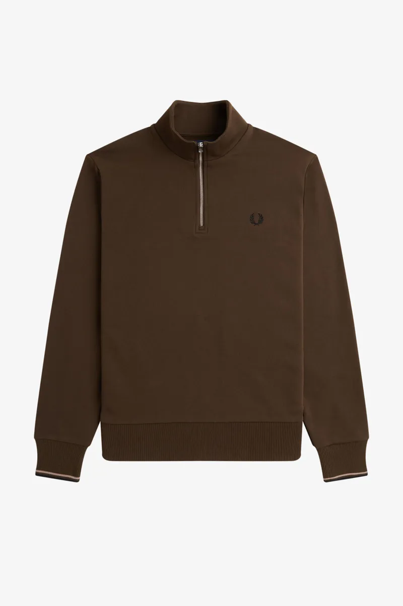 Fred Perry Half Zip Sweatshirt Burnt Tobacco XXL ONLY LAST ONE-7