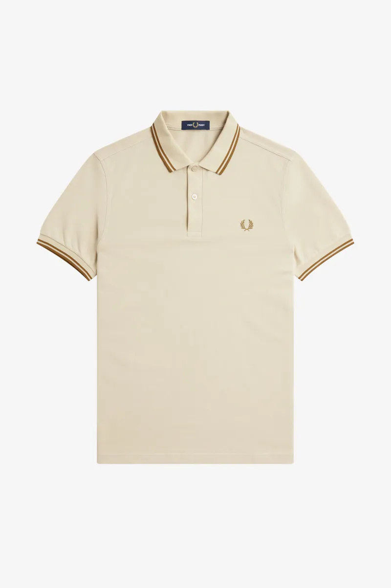 Fred Perry M3600-691 Polo T-shirt Oatmeal / Dark Caramel XXXL ONLY-2