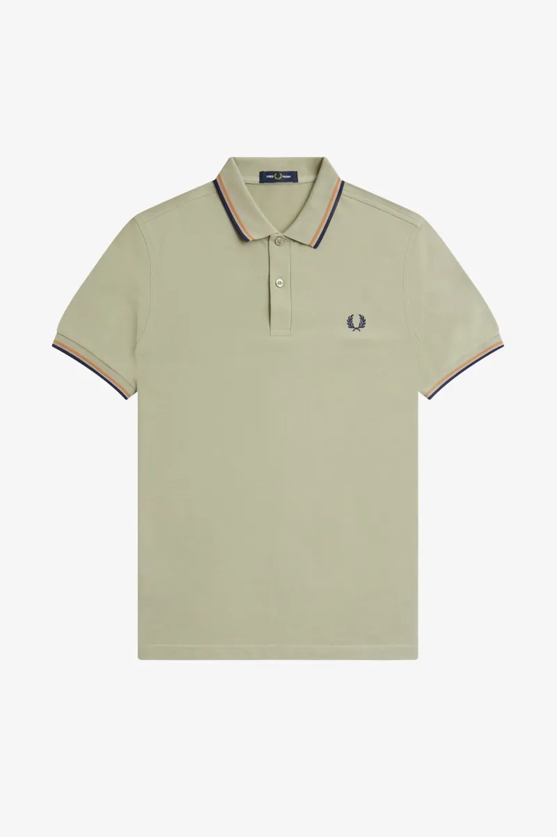 Fred Perry M3600-T52 Polo T-shirt Seagrass / Rust / Navy-2