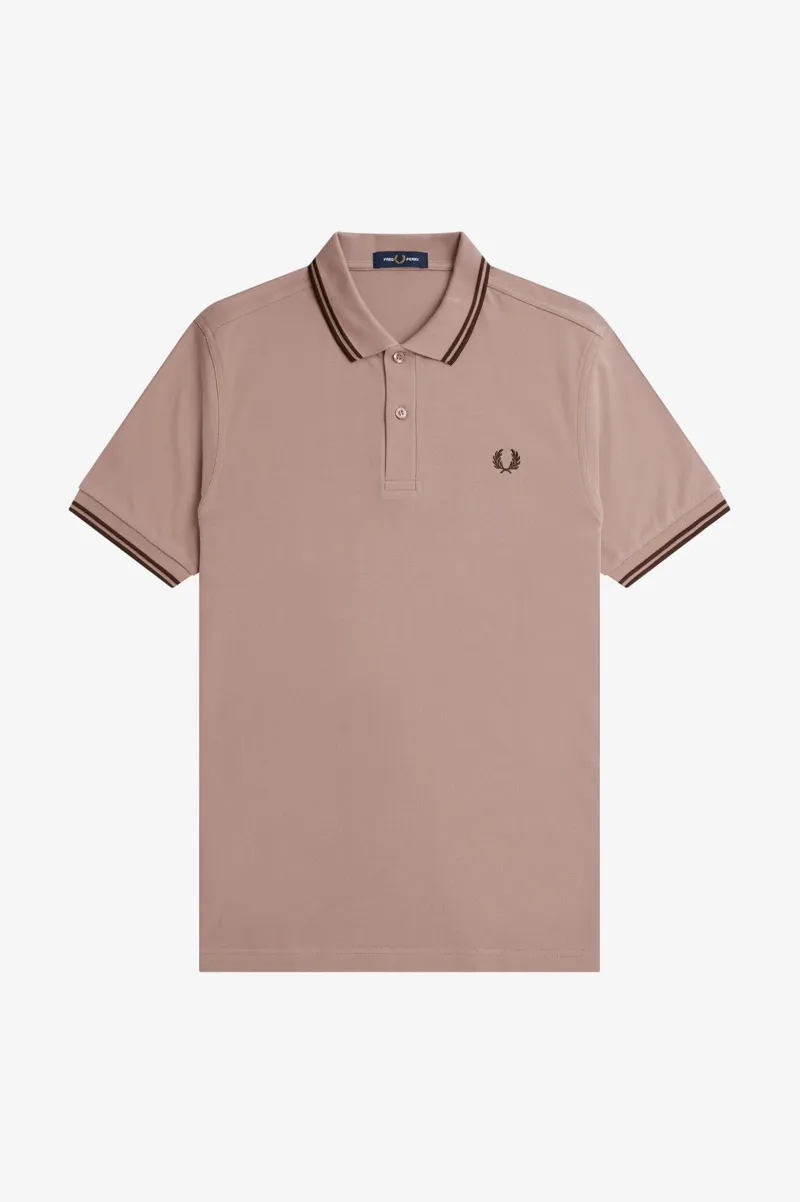 Fred Perry M3600-S52  Polo T-Shirt Pink / Burnt Tobacco XXXL ONLY-1