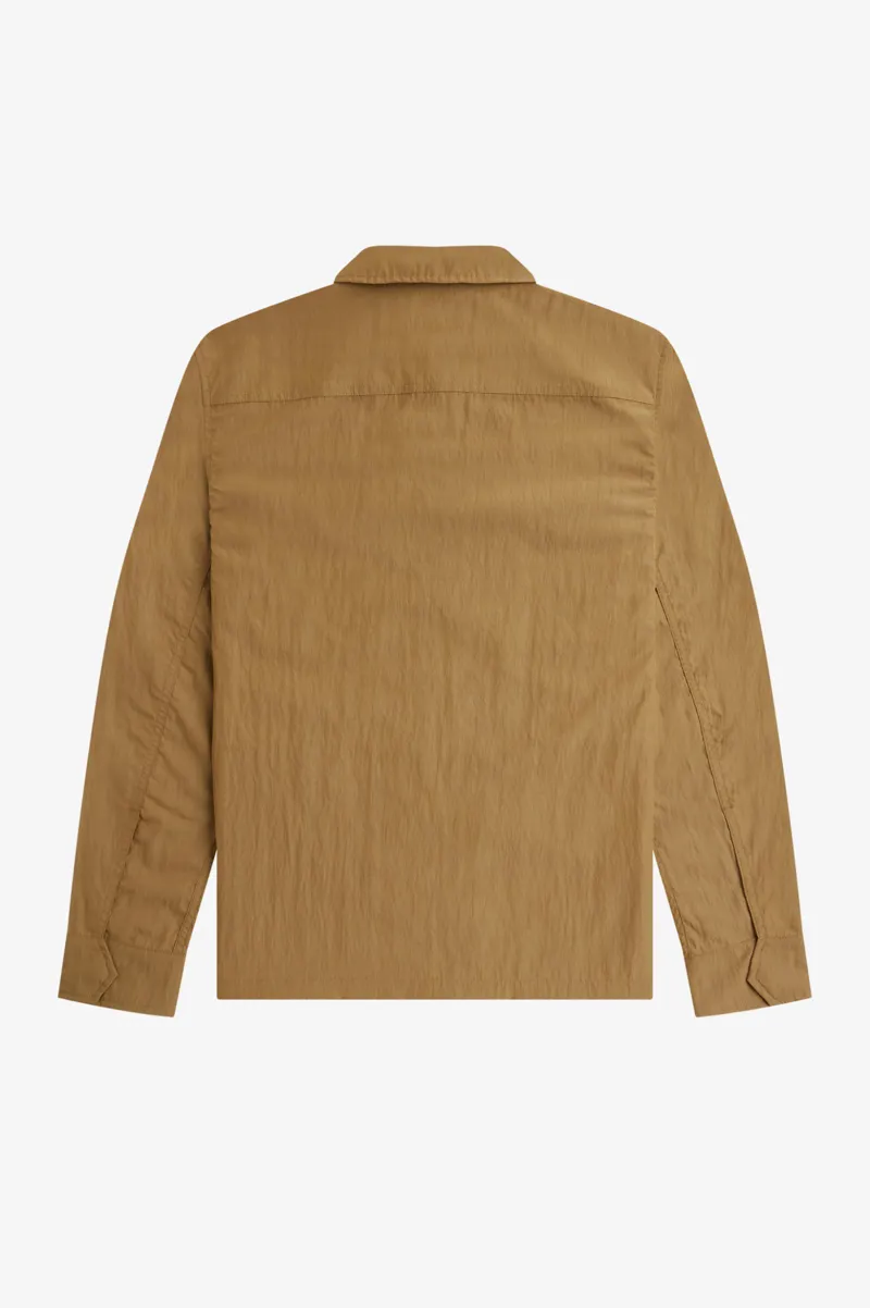 Fred Perry Lightweight Zip-Through Overshirt Shaded Stone-7