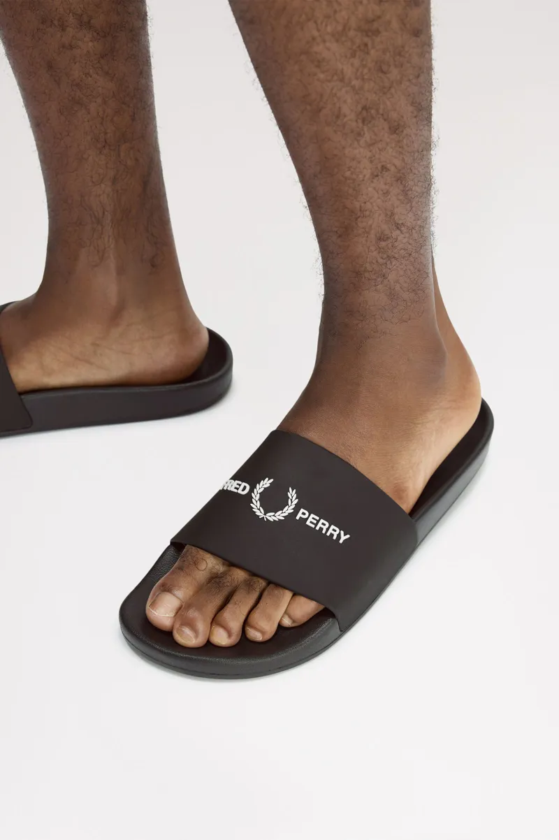 Fred Perry Branded Slides Black -1
