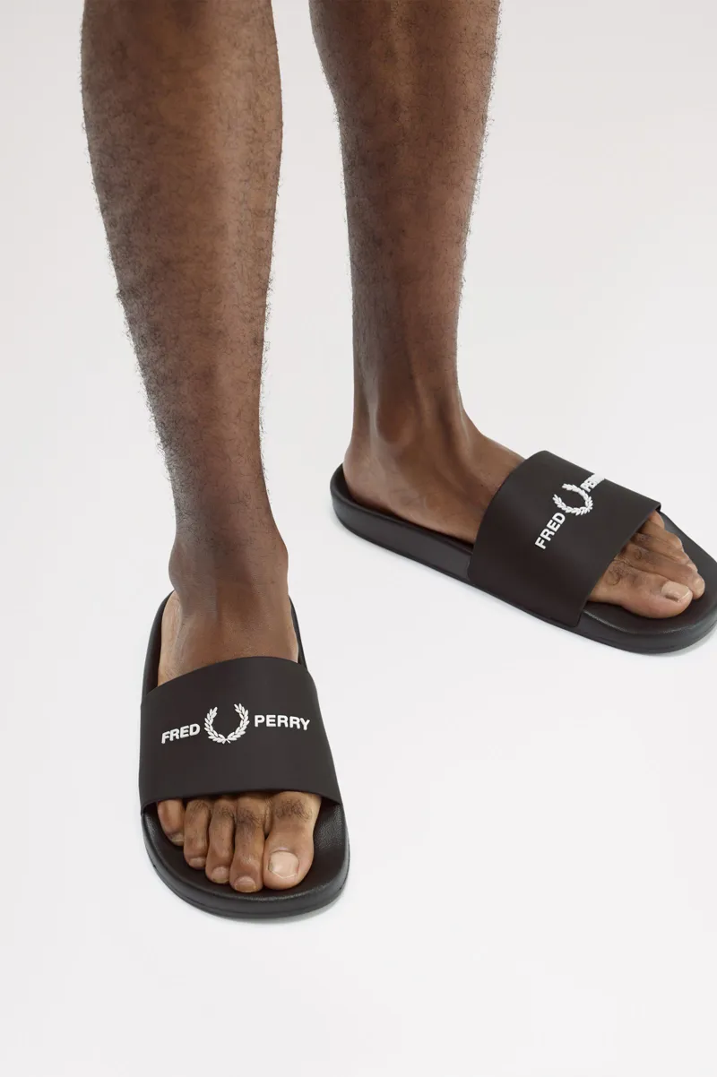 Fred Perry Branded Slides Black -2