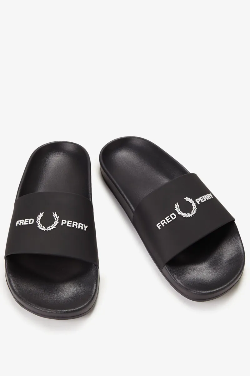 Fred Perry Branded Slides Black -8