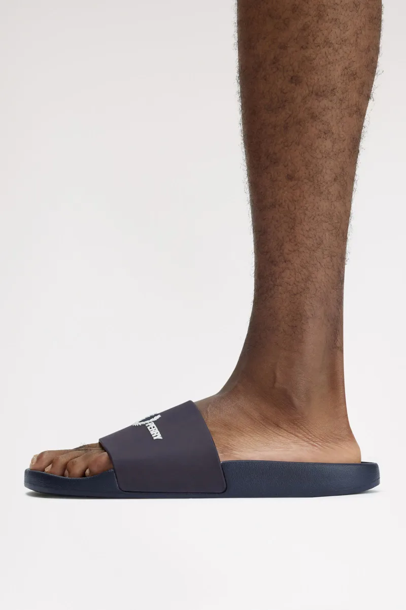 Fred Perry Mens Branded Slides Navy-4