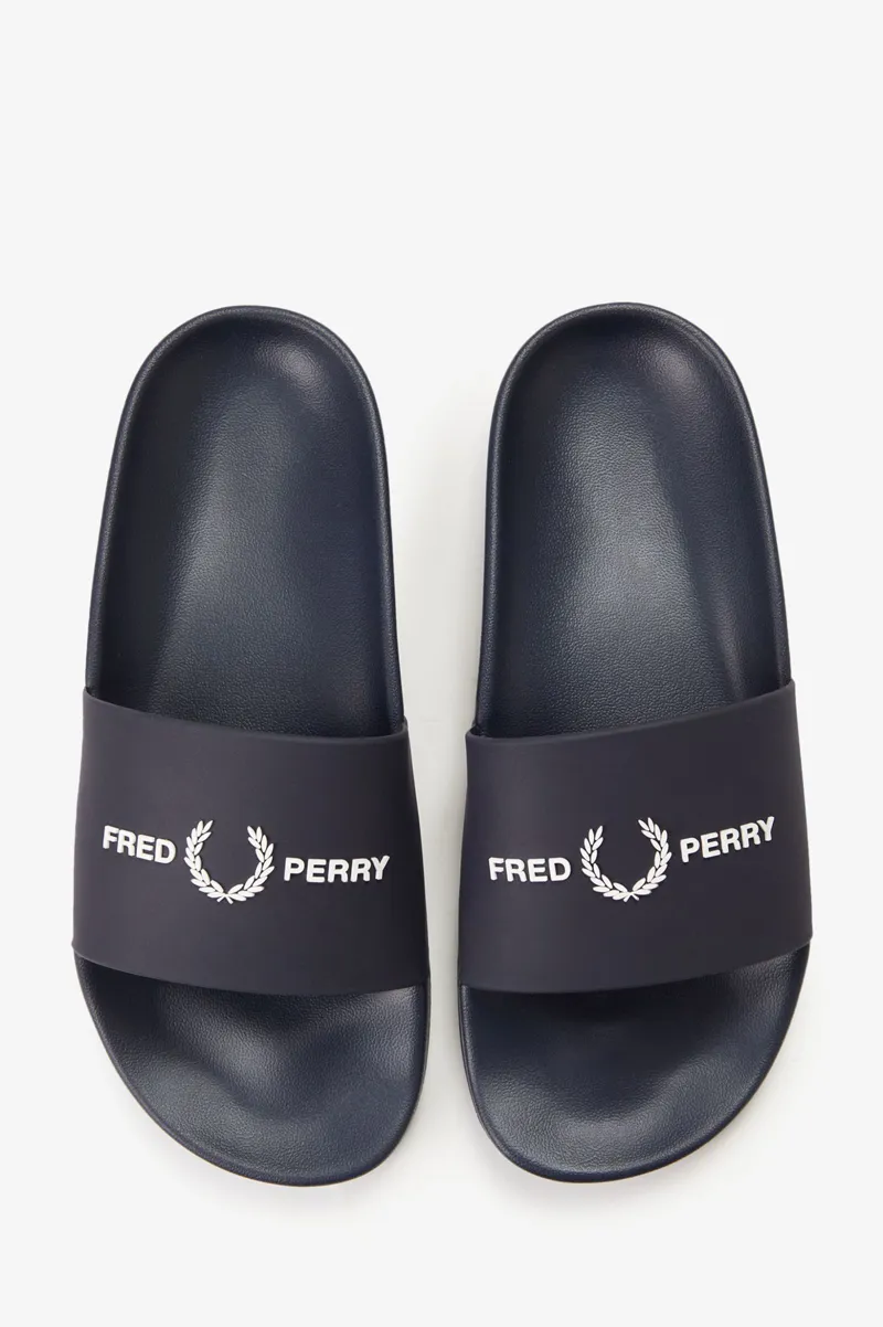 Fred Perry Mens Branded Slides Navy-5