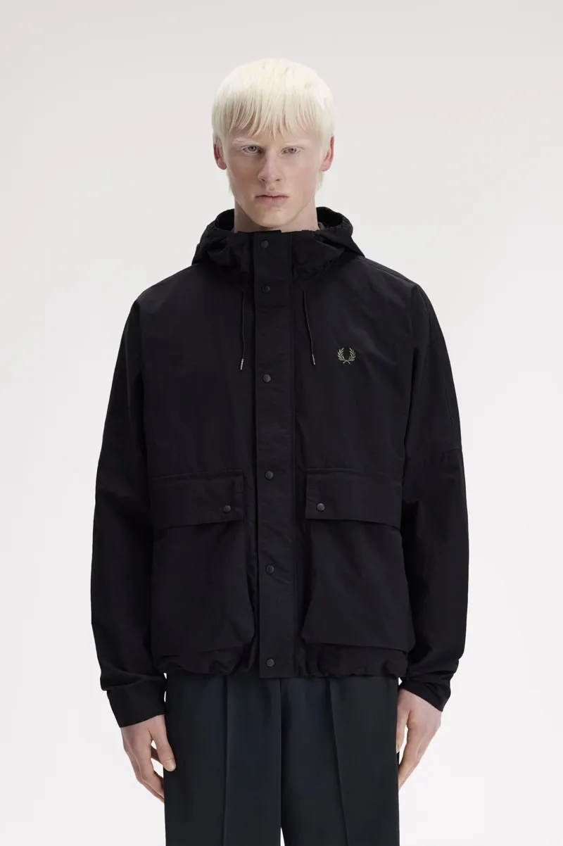Fred Perry Cropped Ripstop Parka Black-2