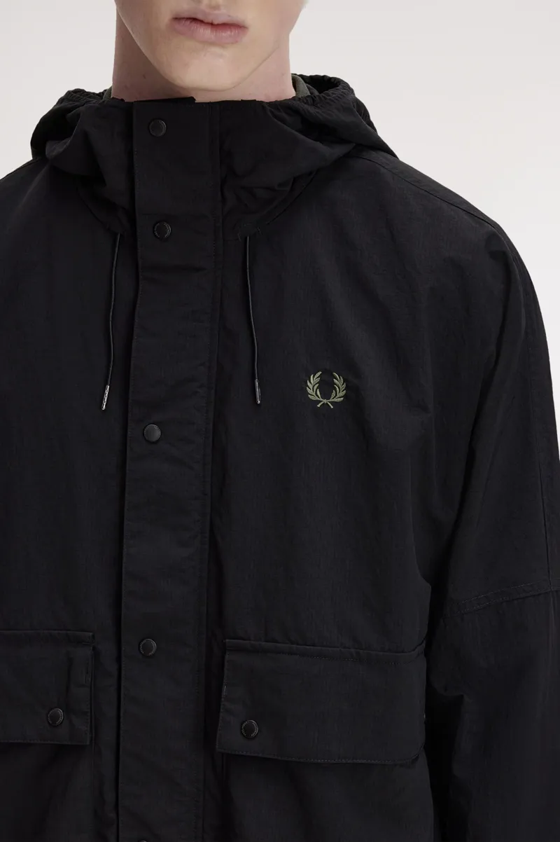 Fred Perry Cropped Ripstop Parka Black-10