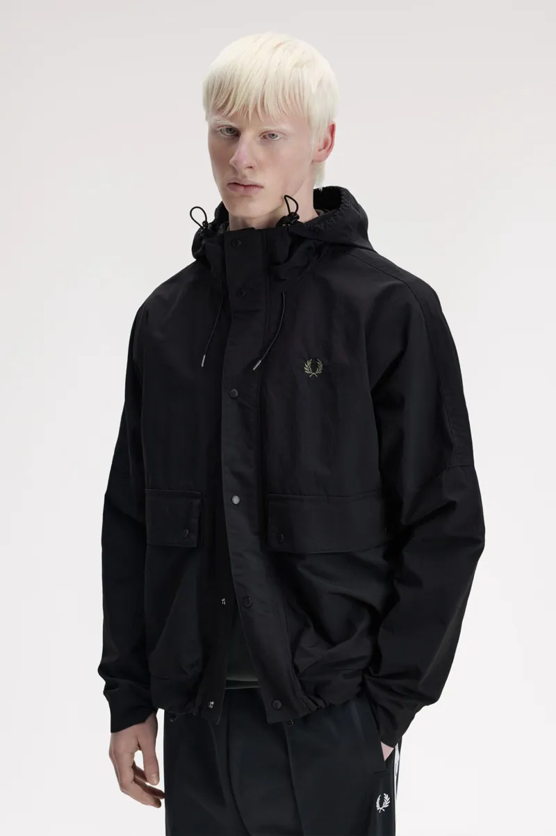 Fred Perry Cropped Ripstop Parka Black-6
