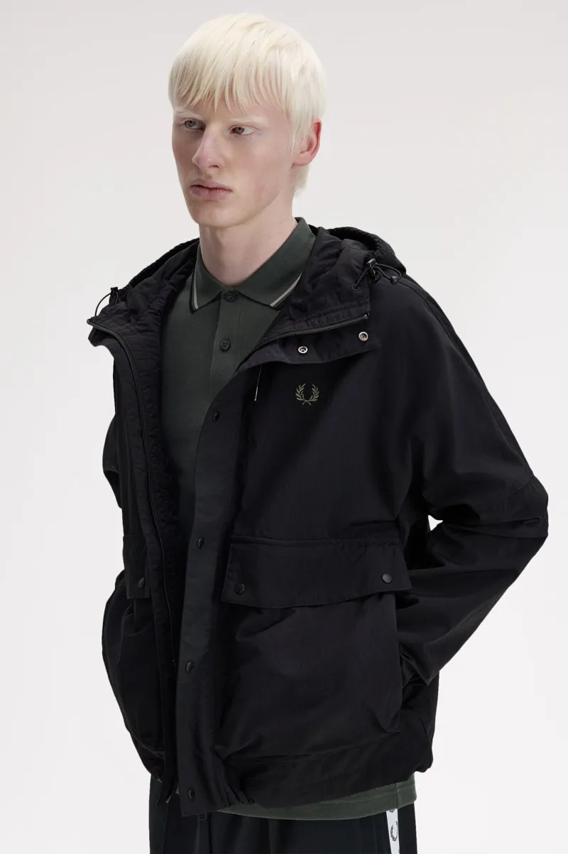 Fred Perry Cropped Ripstop Parka Black-7