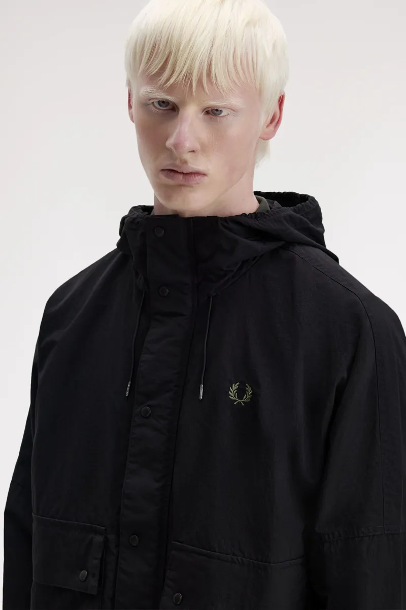 Fred Perry Cropped Ripstop Parka Black-8