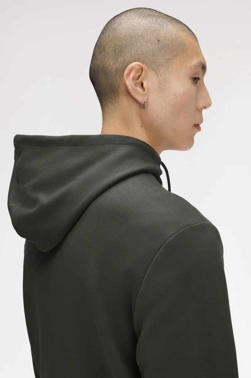 Fred Perry Hooded Zip Through Sweatshirt Field Green-5