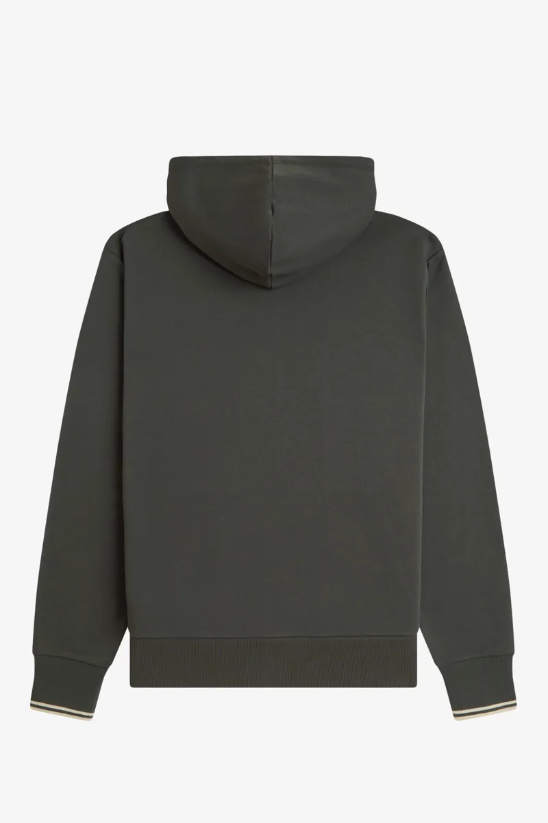 Fred Perry Hooded Zip Through Sweatshirt Field Green-8