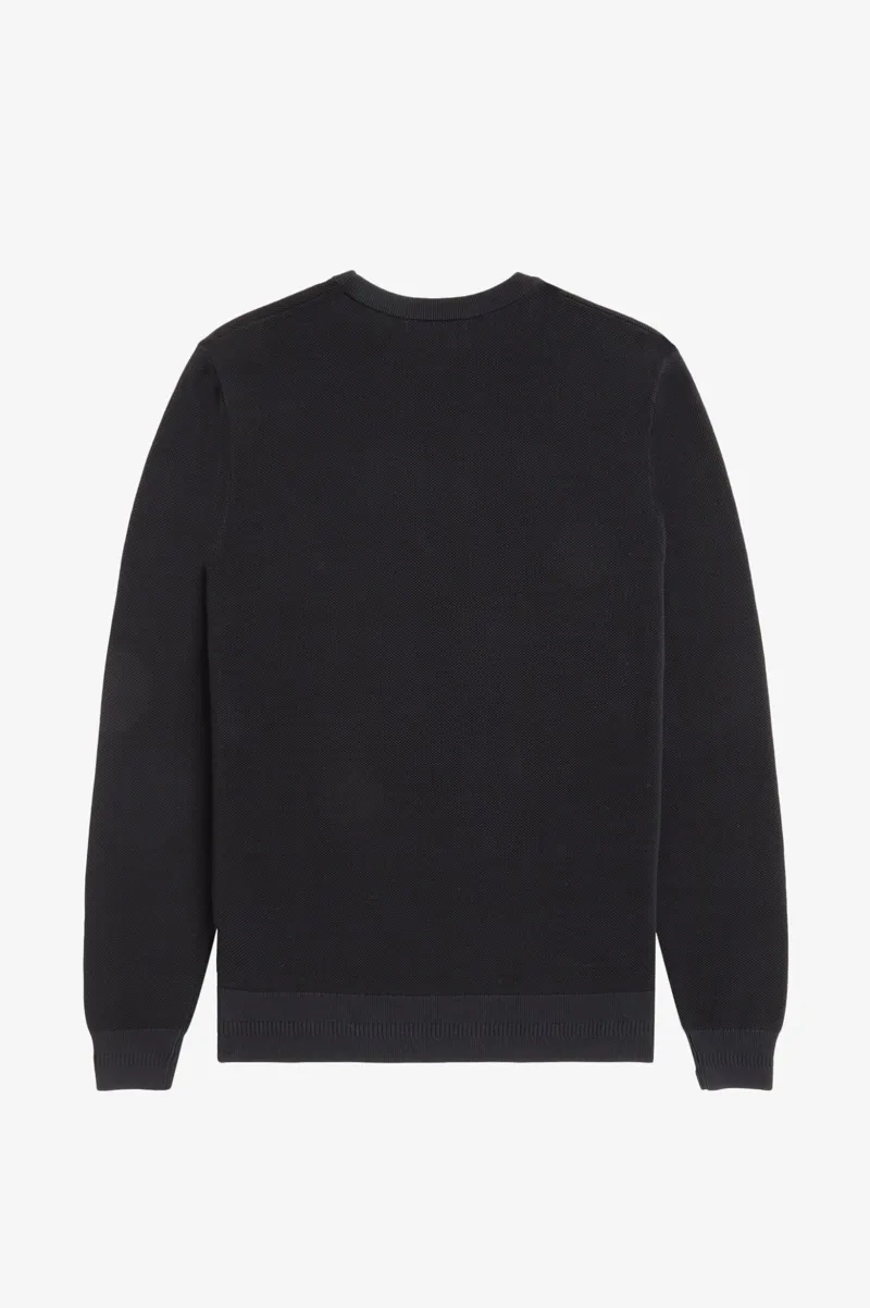 Fred Perry Piqué Stitch Jumper Black -6