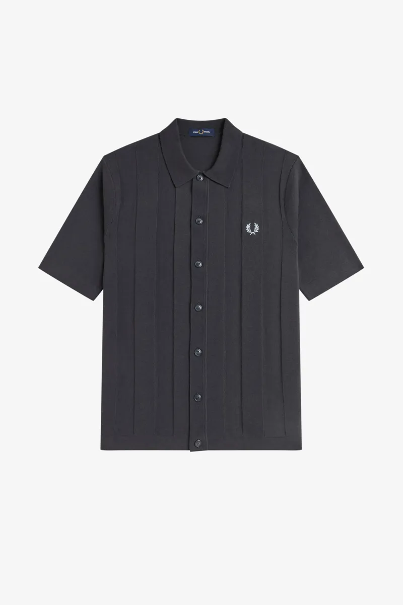 Fred Perry Tonal Vertical Stripe Shirt Anchor Grey -8