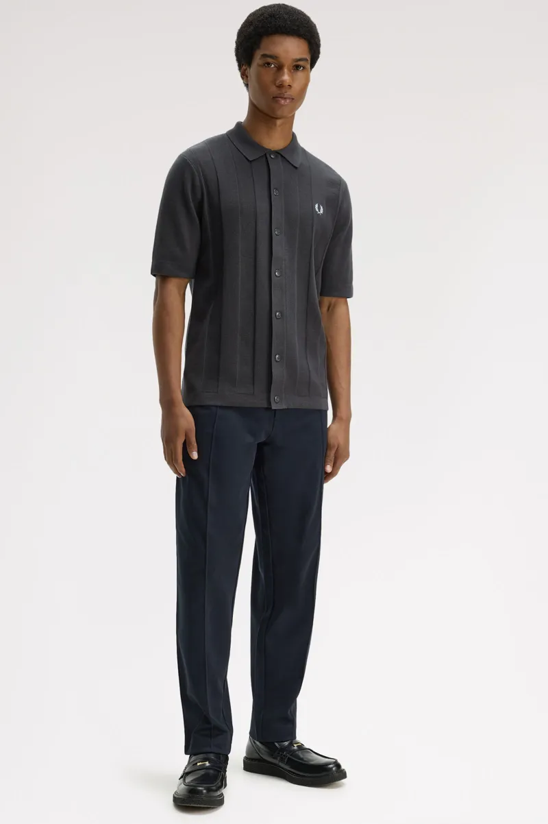 Fred Perry Tonal Vertical Stripe Shirt Anchor Grey -4