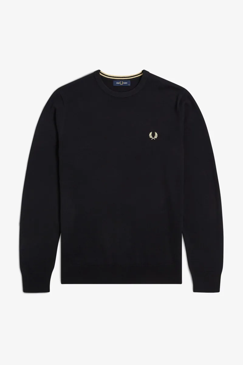 Fred Perry Classic Crew Neck Jumper Black-7