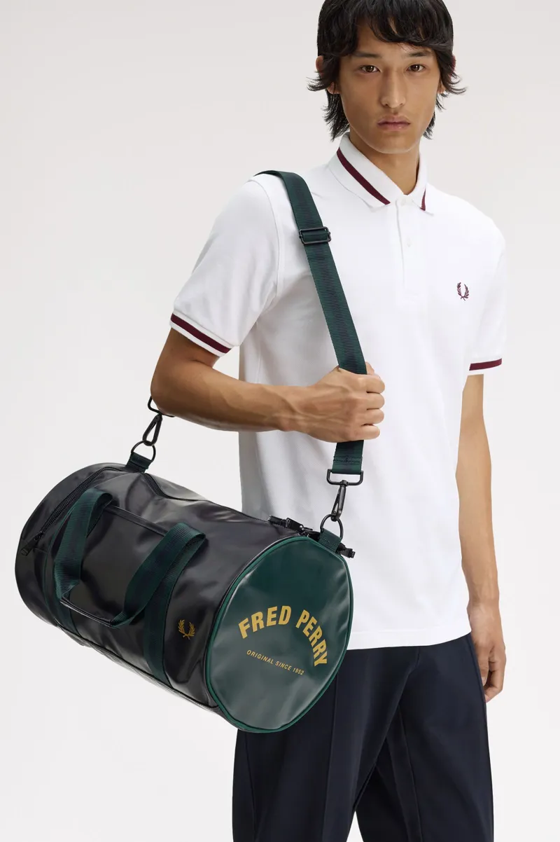 Fred Perry L7255-81A Classic Barrel Bag Navy/Grassroots-5