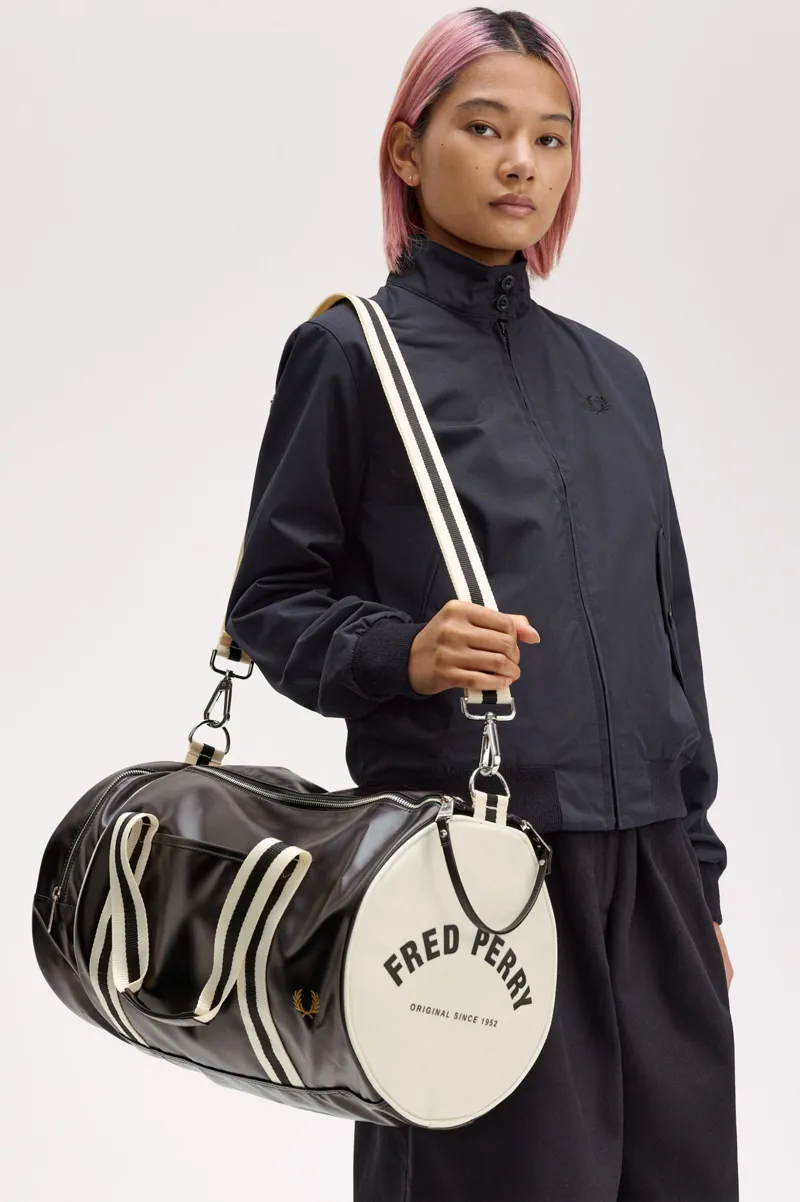 Fred Perry L7255-D57 Classic Barrel Bag Black Ecru -4
