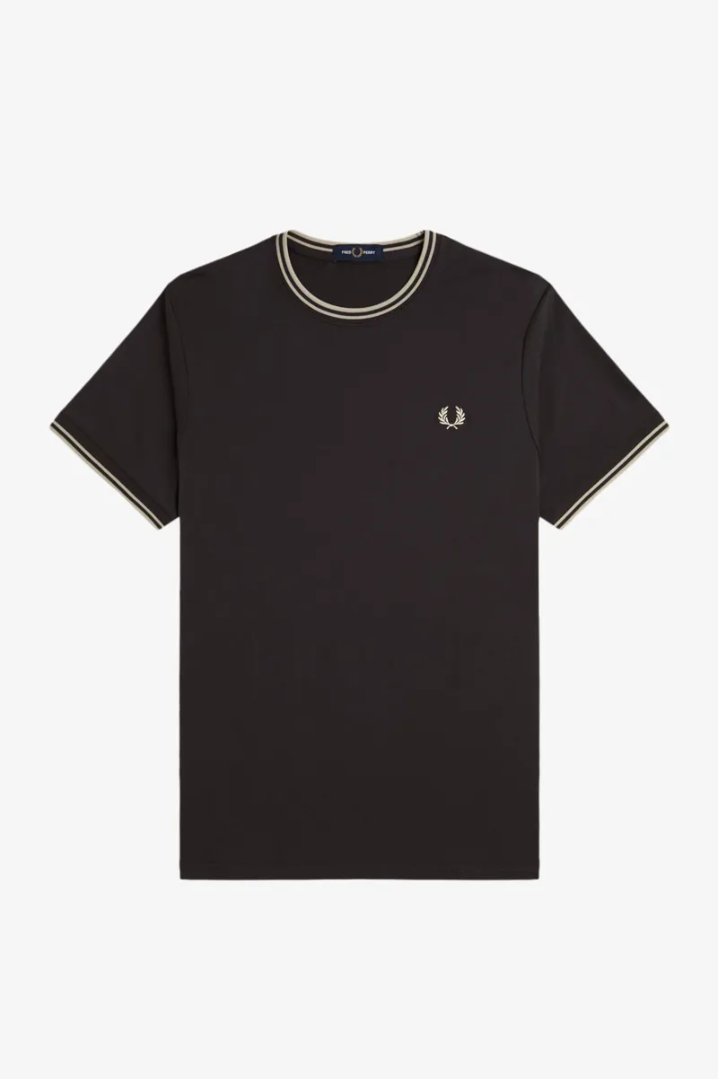 Fred Perry Twin Tipped T-shirt Anchor Grey / Oatmeal-3