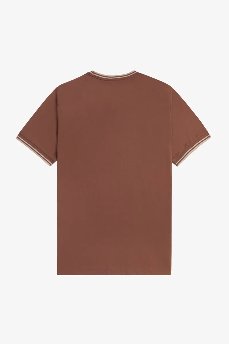 Fred Perry Twin Tipped T-shirt Whiskey Brown / Porridge -3