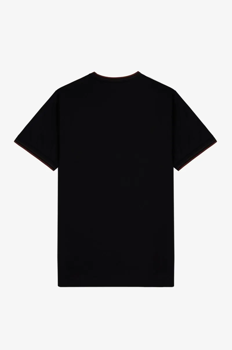 Fred Perry Twin Tipped T-shirt Black/Carrington Brick/Whiskey Brown -5
