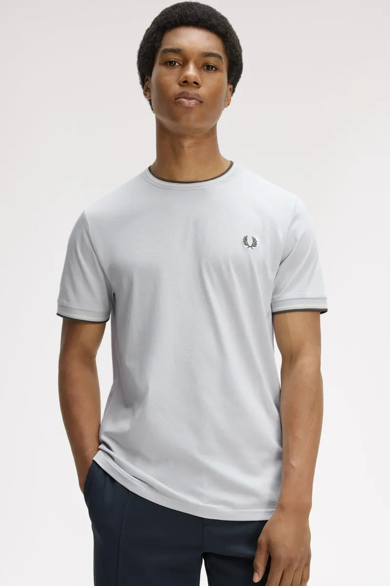 Fred Perry Twin Tipped T-shirt Dsky Blue / Ecru / Blue-4