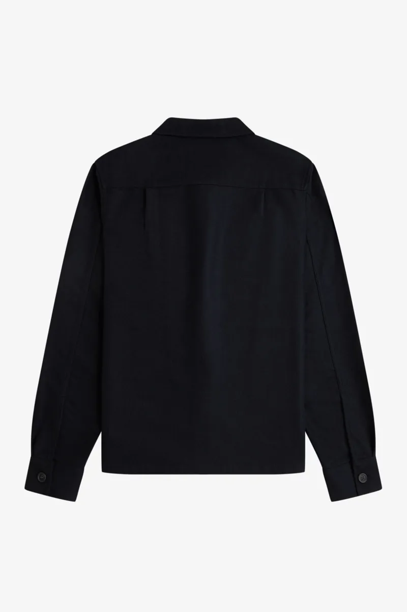 Fred Perry Brushed Twill Overshirt Black -10