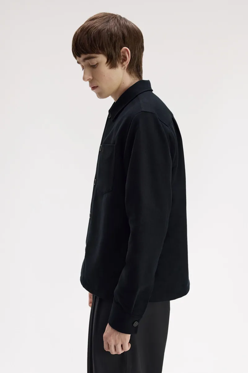 Fred Perry Brushed Twill Overshirt Black -4