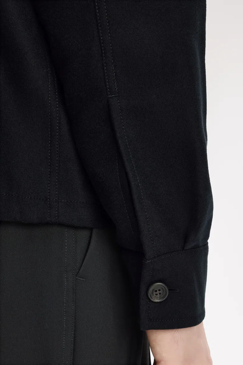 Fred Perry Brushed Twill Overshirt Black -9