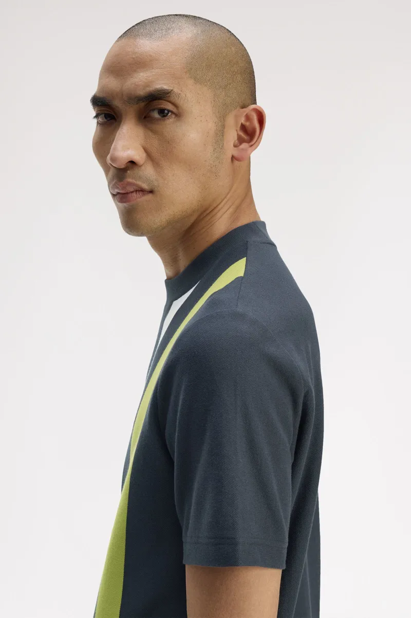 Fred Perry Vertical Strip T-Shirt Anchor Grey -5