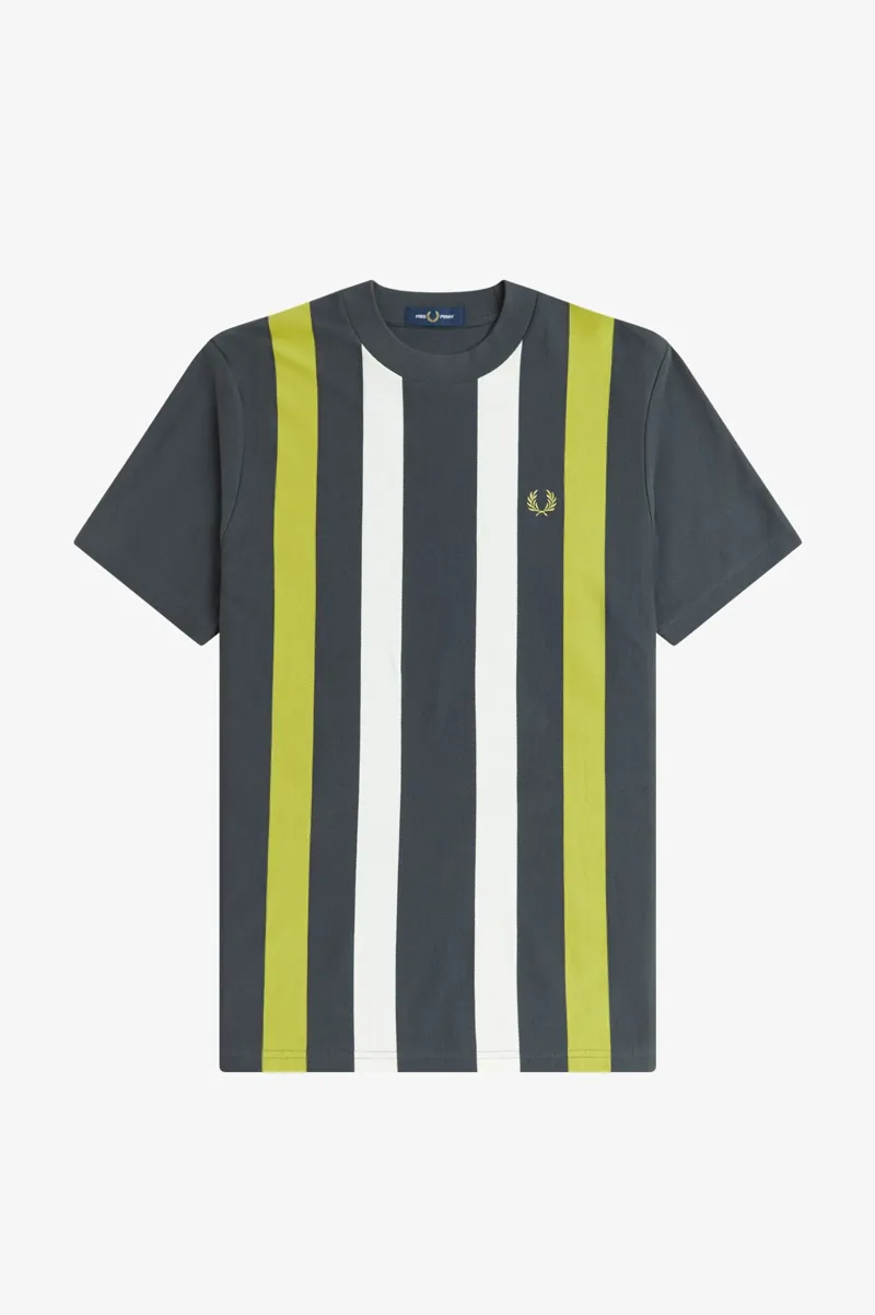 Fred Perry Vertical Strip T-Shirt Anchor Grey -7
