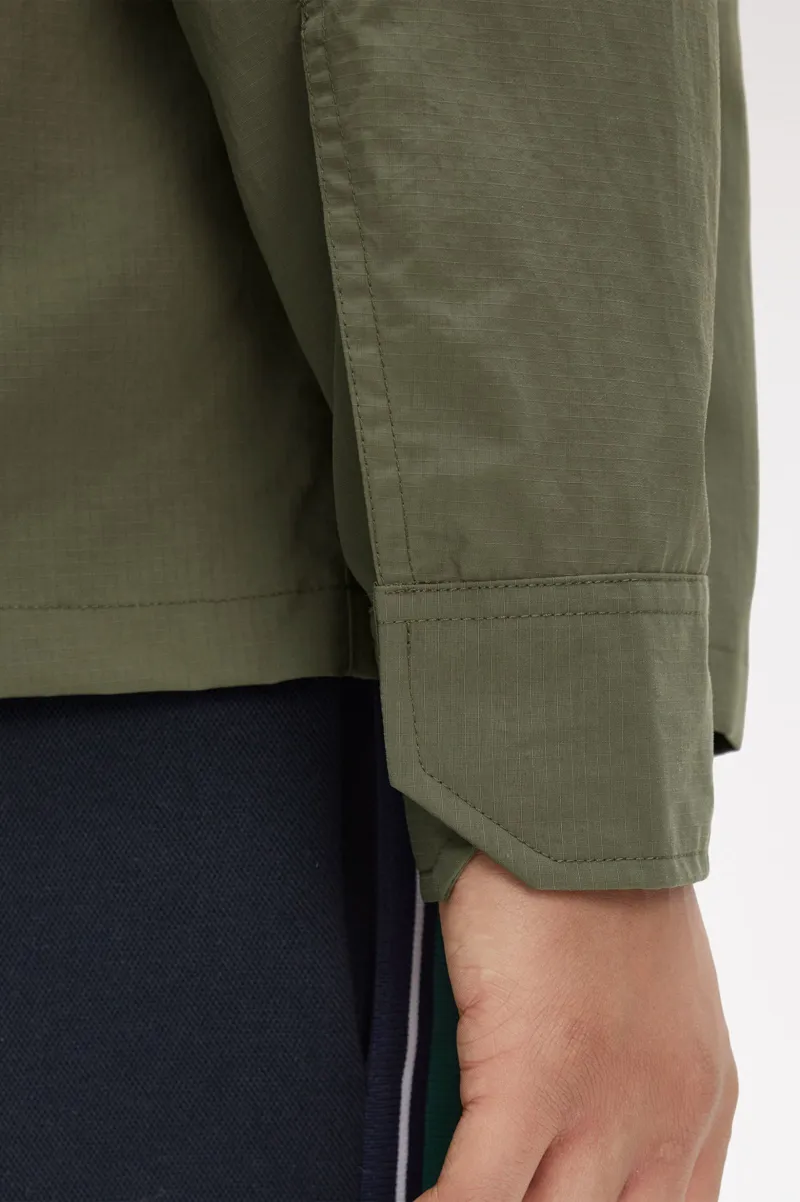 Fred Perry Ripstop Pocket Overshirt Laurel Wreath Green -9