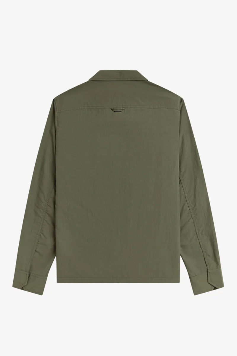 Fred Perry Ripstop Pocket Overshirt Laurel Wreath Green -1