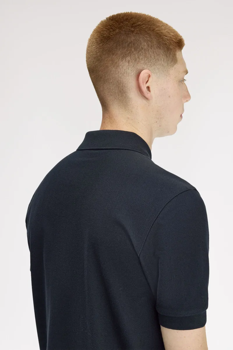Fred Perry Verticle Stripe Zip Polo Shirt Navy-4