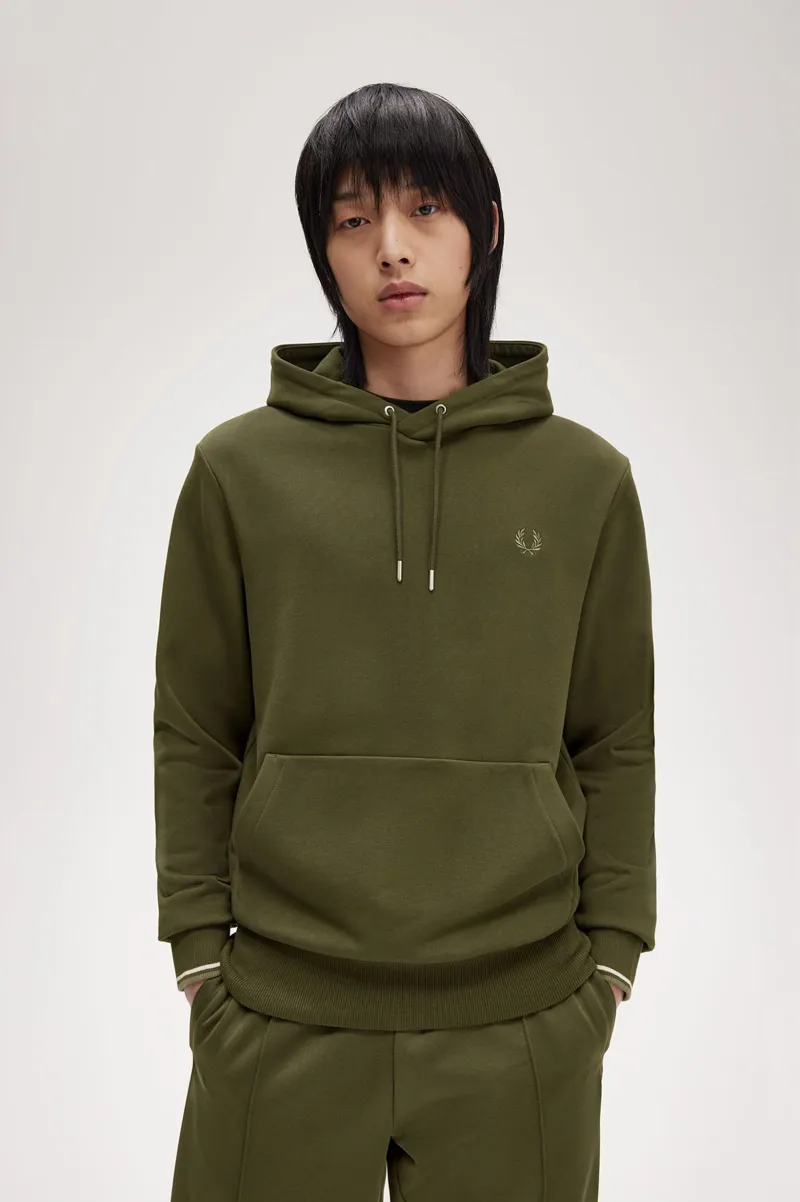 Fred Perry Overhead Tipped Hoodie Hunting Green XXL ONLY-3