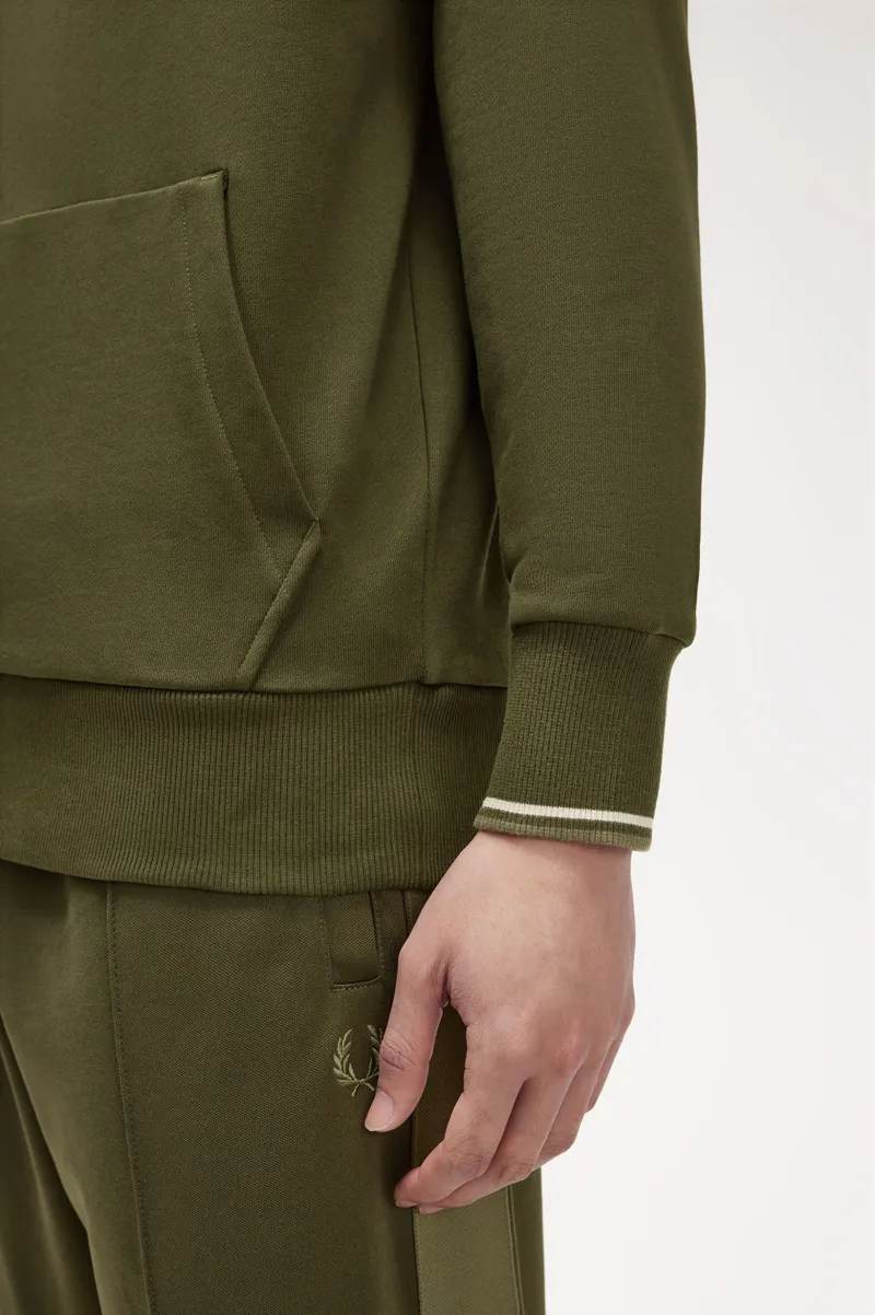 Fred Perry Overhead Tipped Hoodie Hunting Green XXL ONLY-6