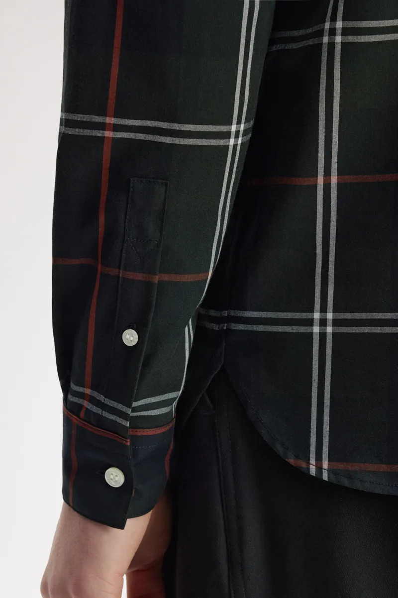 Fred Perry Poplin Tartan Shirt Night Green-6